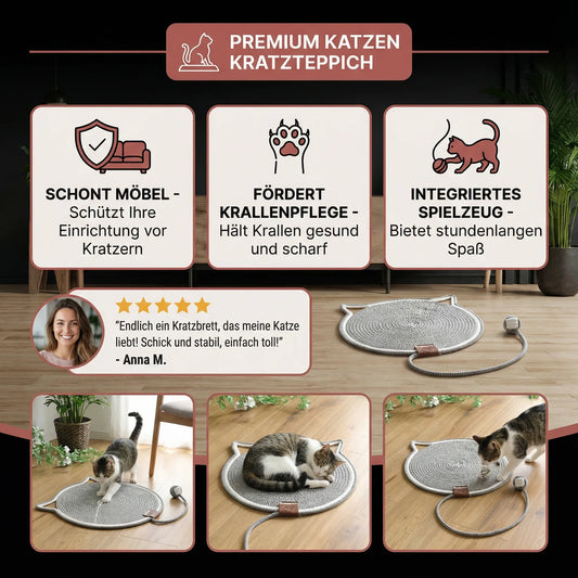 Runde Kratzmatte aus Baumwollseil für Katzen