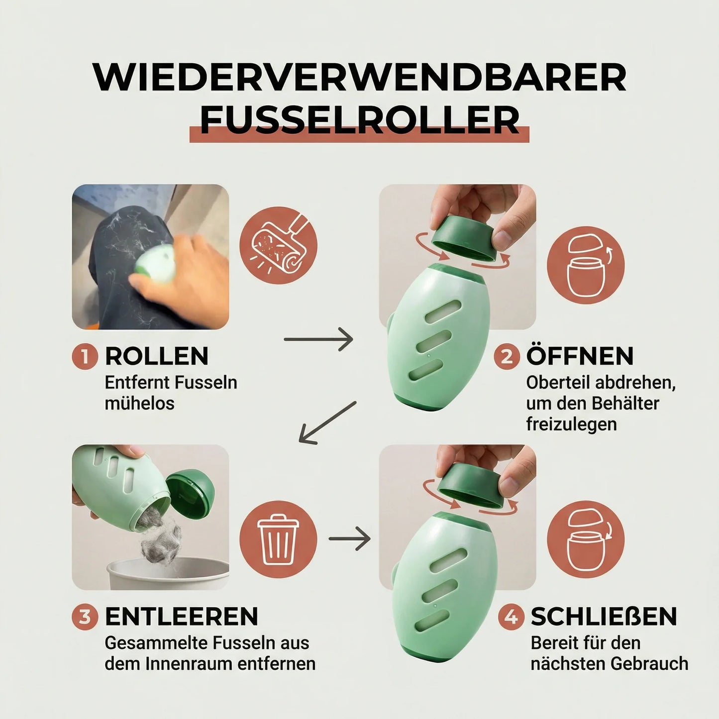 Waschbare Tierhaar Fusselrolle