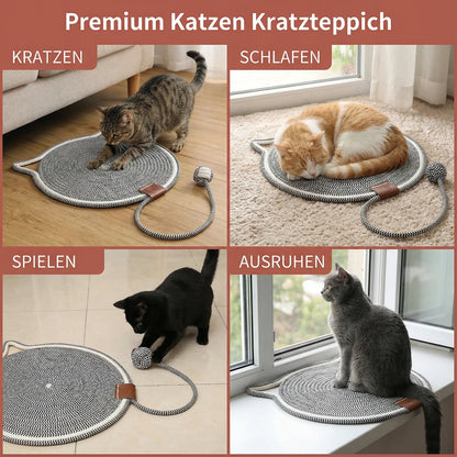 Runde Kratzmatte aus Baumwollseil für Katzen