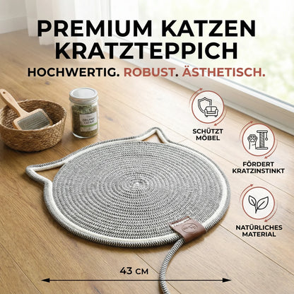 Runde Kratzmatte aus Baumwollseil für Katzen
