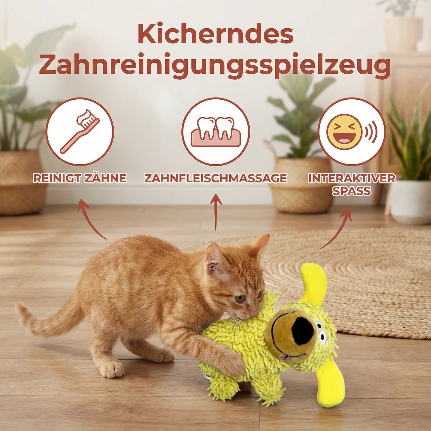 Quietschendes Hundespielzeug mit Schlenkerarmen