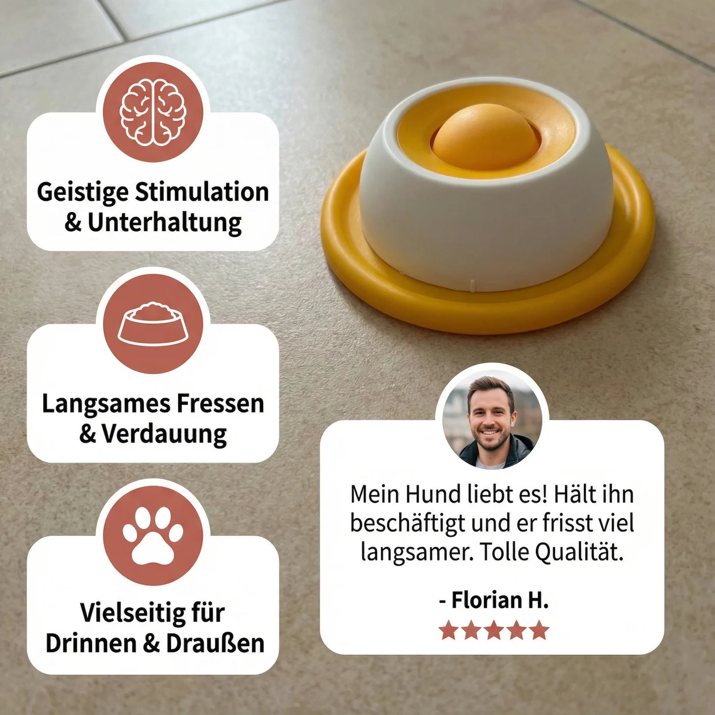 Schleckmatte mit Snacknapf für Hunde & Katzen
