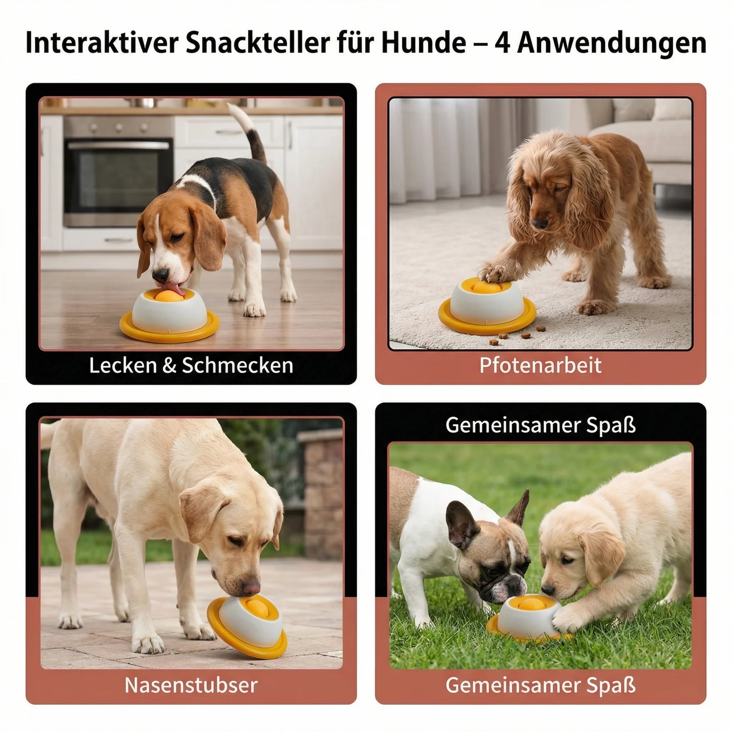 Schleckmatte mit Snacknapf für Hunde & Katzen