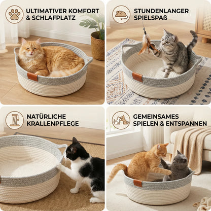 Geflochtenes Katzenbett aus Rattan