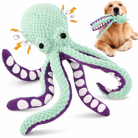 Interaktives Plüsch Hundespielzeug Oktopus