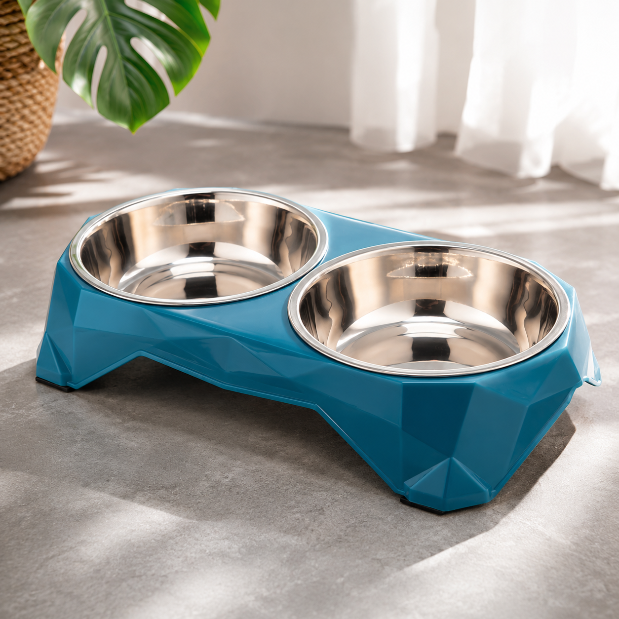 Doppelnapf aus Edelstahl für Hunde & Katzen
