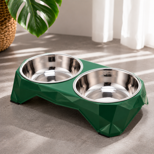 Doppelnapf aus Edelstahl für Hunde & Katzen