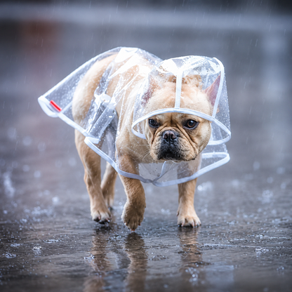 Transparenter Hunde Regenmantel mit Kapuze