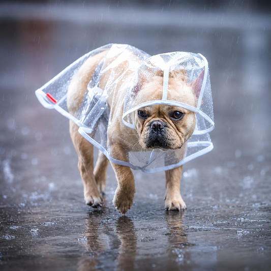 Transparenter Hunde Regenmantel mit Kapuze