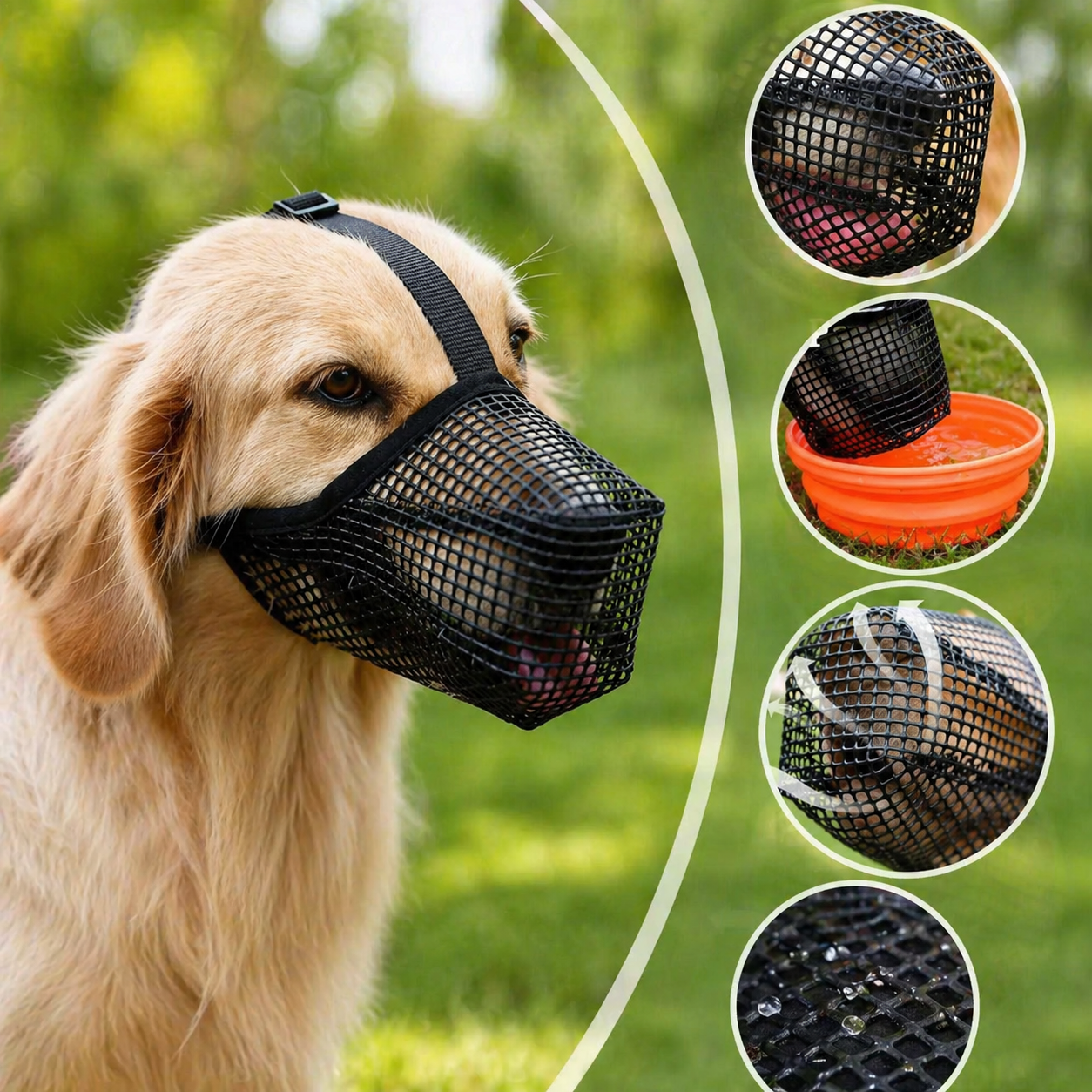Weicher Hundemaulkorb aus Mesh