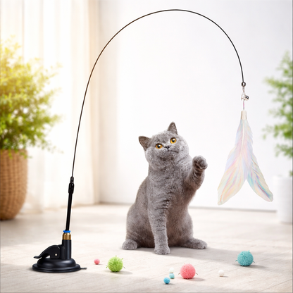 Interaktive Katzenangel mit Saugnapf