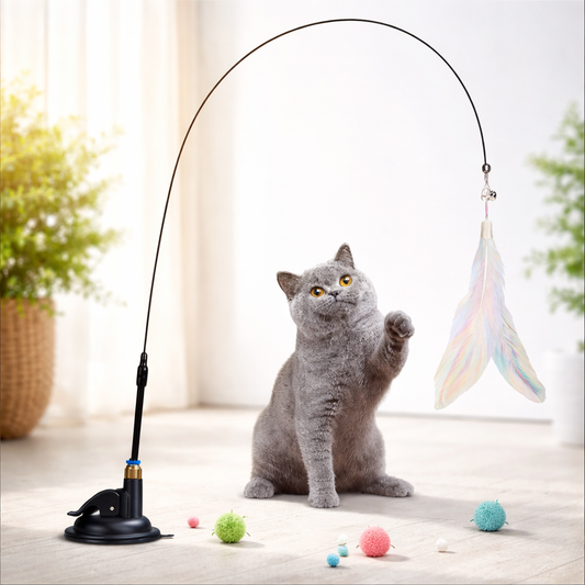 Interaktive Katzenangel mit Saugnapf