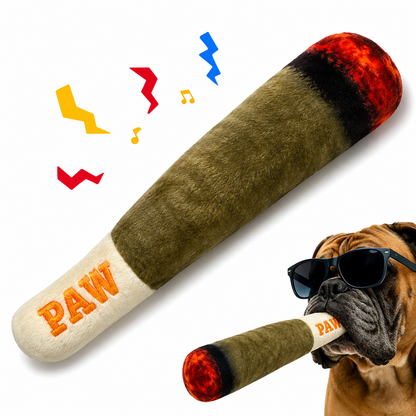 Lustiges Hunde Kauspielzeug mit Quietscher im Zigarren-Design