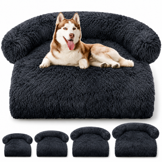 Kuscheliges Hundebett Sofa mit Plüschbezug für Hunde & Katzen