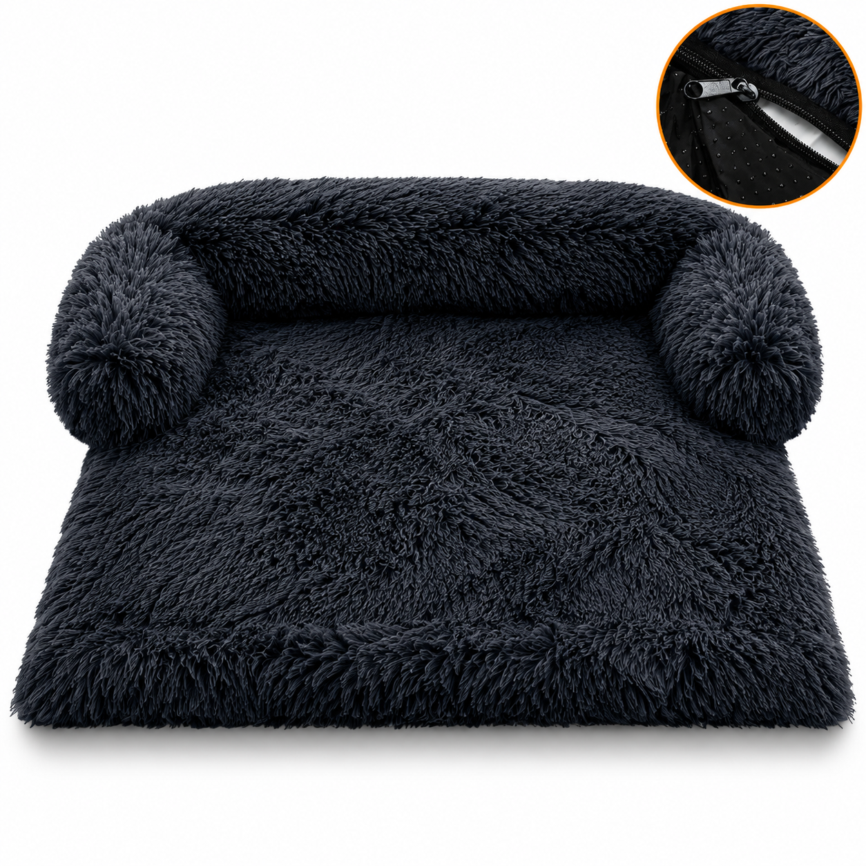 Kuscheliges Hundebett Sofa mit Plüschbezug für Hunde & Katzen
