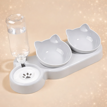 3-in-1 Katzen Futternapf mit Wasserspender