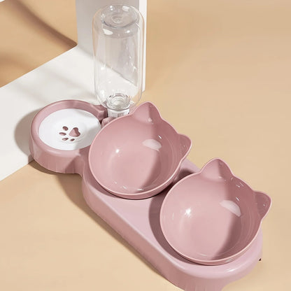 3-in-1 Katzen Futternapf mit Wasserspender