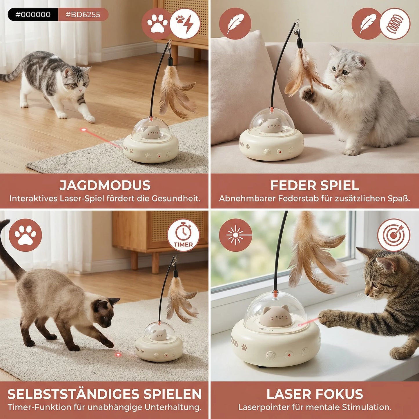 Interaktives Elektrisches Federspielzeug für Katzen