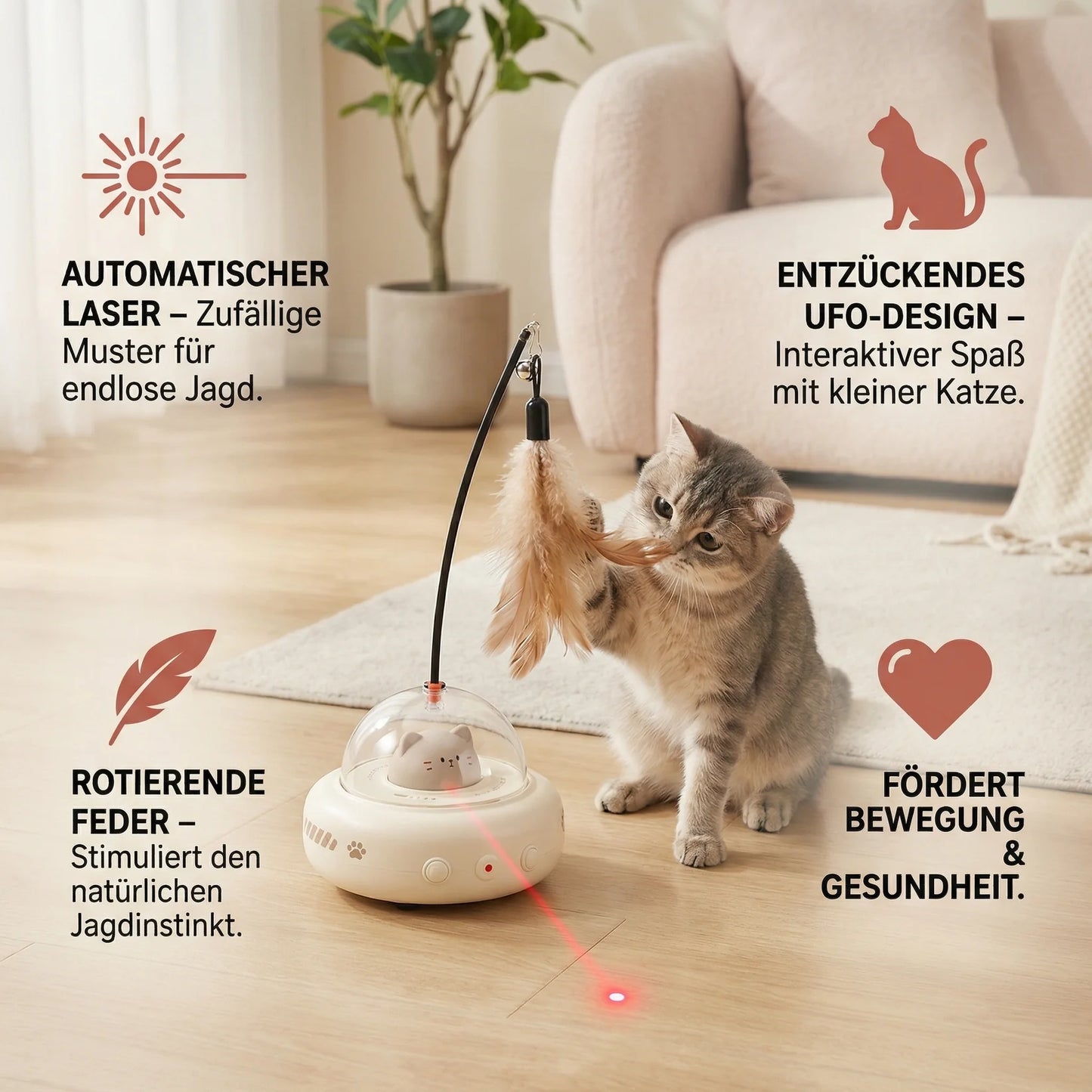 Interaktives Elektrisches Federspielzeug für Katzen