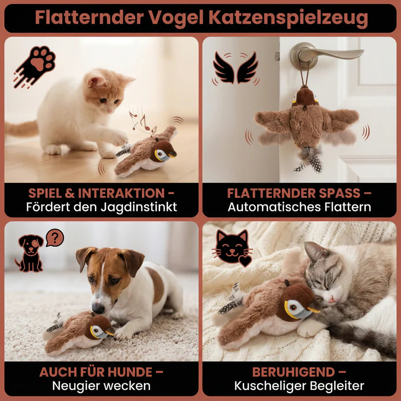 Interaktiver Flattervogel für Hunde & Katzen