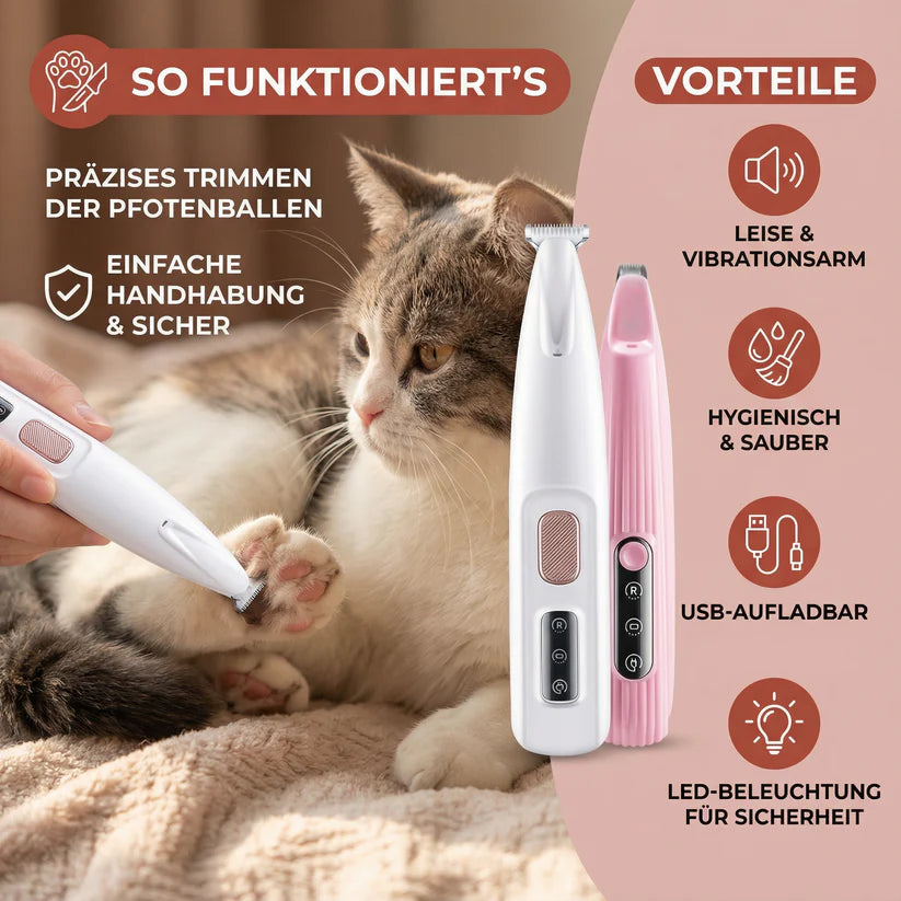 PfotenTrimmer mit LED-Licht für Hunde & Katzen