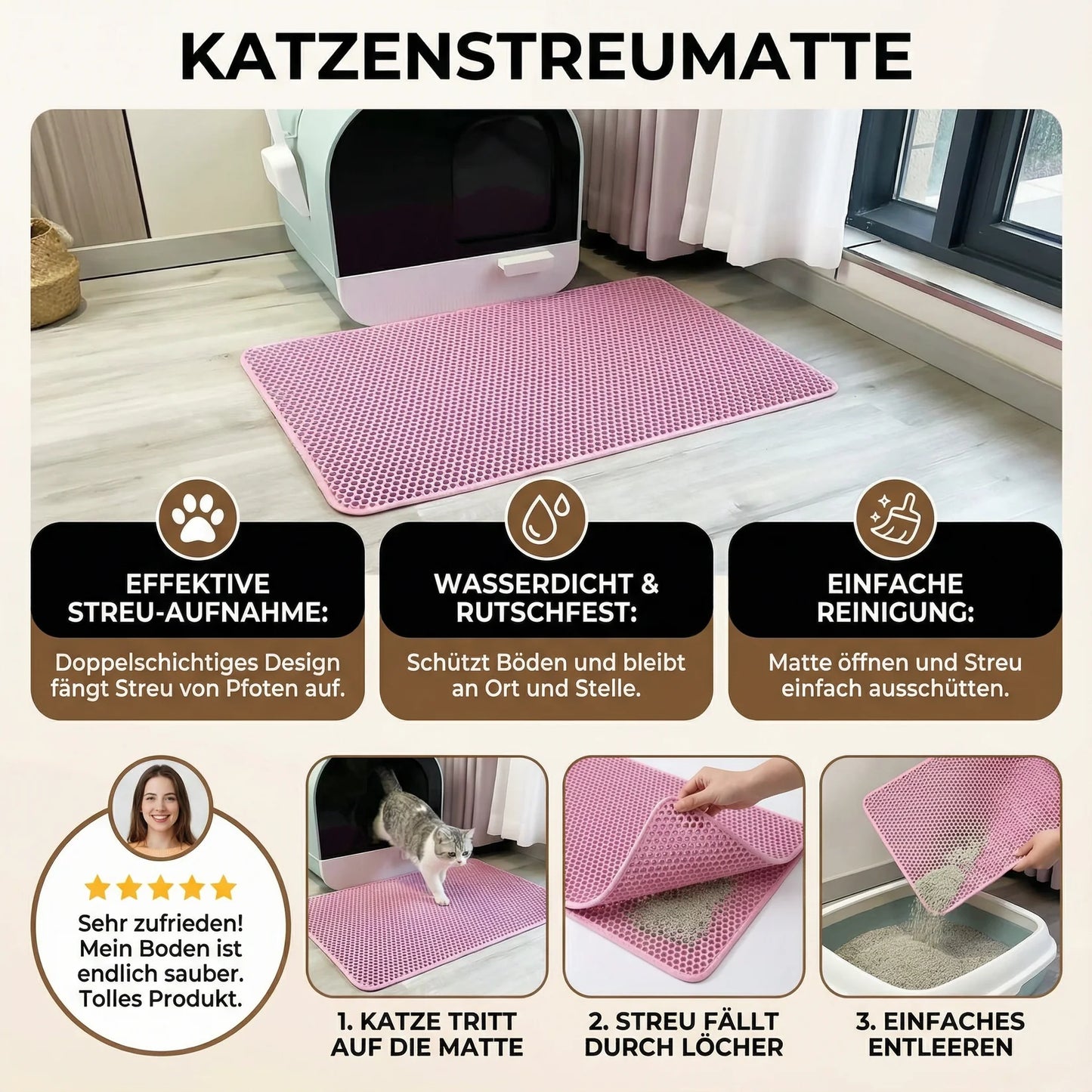 Extra große Katzenstreu-Matte