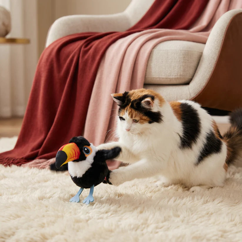 Interaktiver Vogel für Katzen mit Katzenminze & realistischen Geräuschen