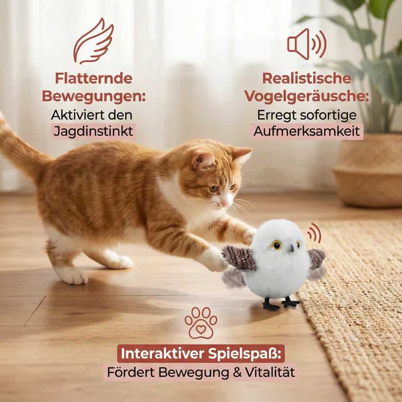 Interaktiver Vogel für Katzen mit Katzenminze & realistischen Geräuschen