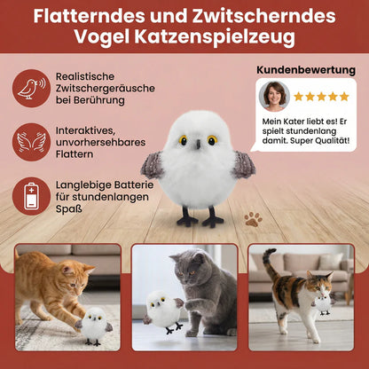 Interaktiver Vogel für Katzen mit Katzenminze & realistischen Geräuschen