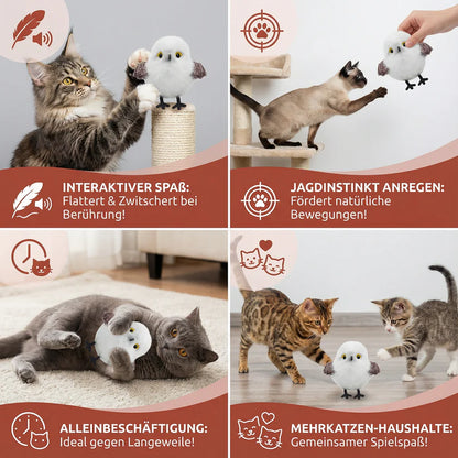 Interaktiver Vogel für Katzen mit Katzenminze & realistischen Geräuschen
